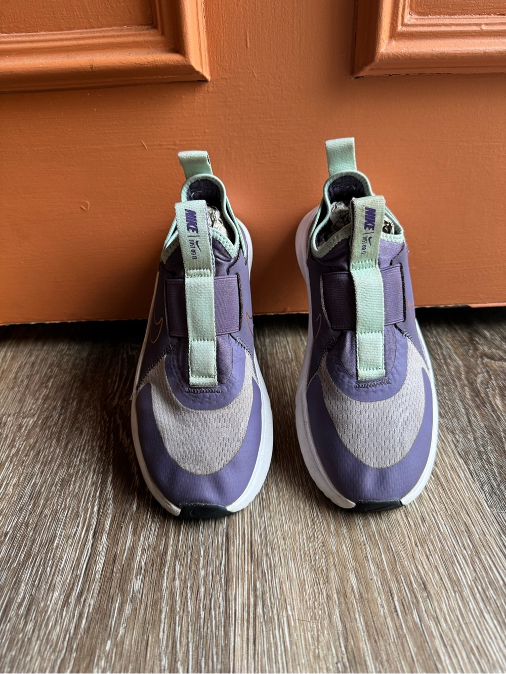Nike Kids Purple and Mint Slip-On Sneakers